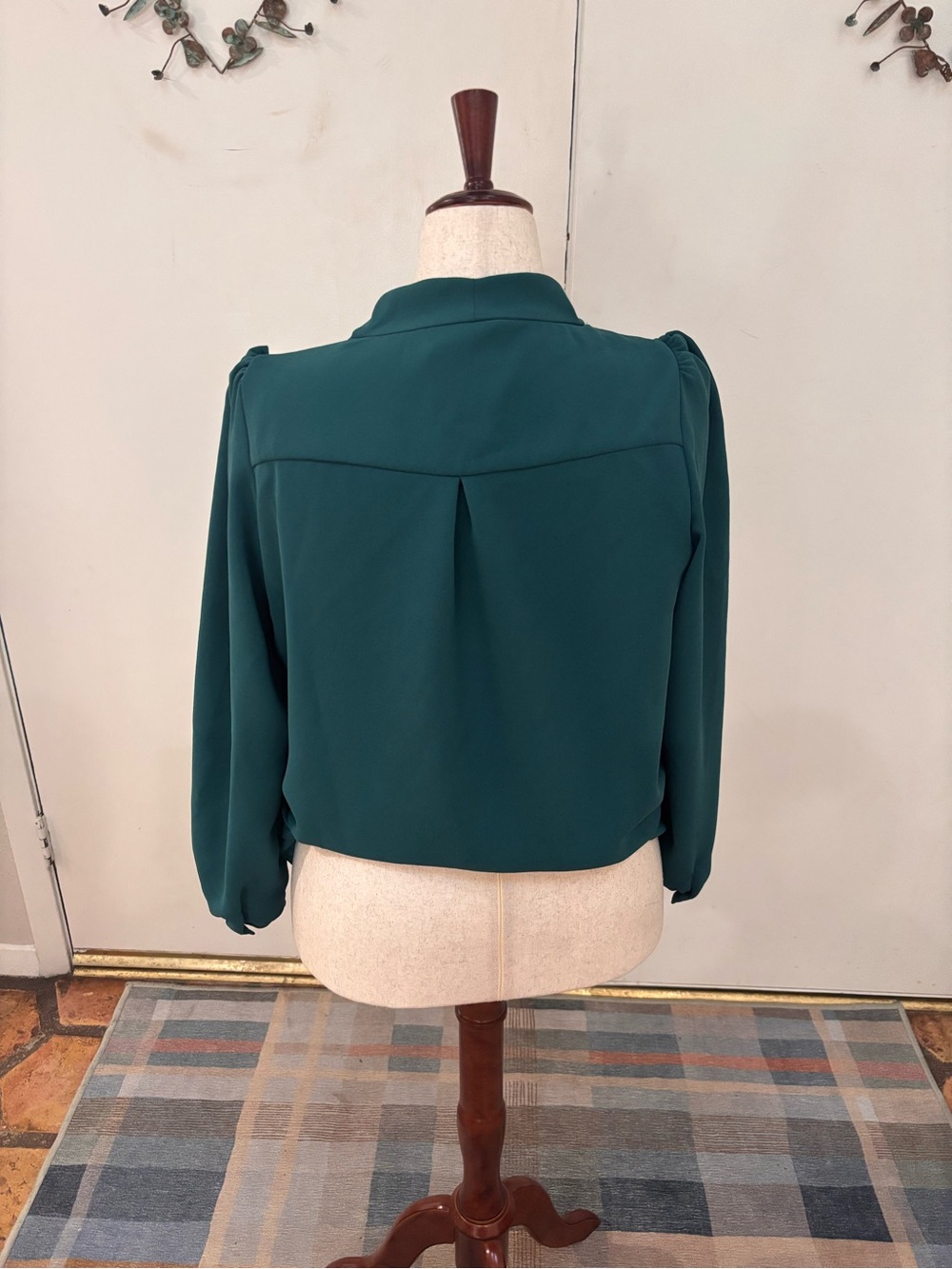 Sezane Abelia Green Draped Wrap Blouse - Picture 5 of 7